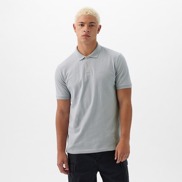 Póló GAP Logo Pique Polo Grey Matter Szürke | 586306-13