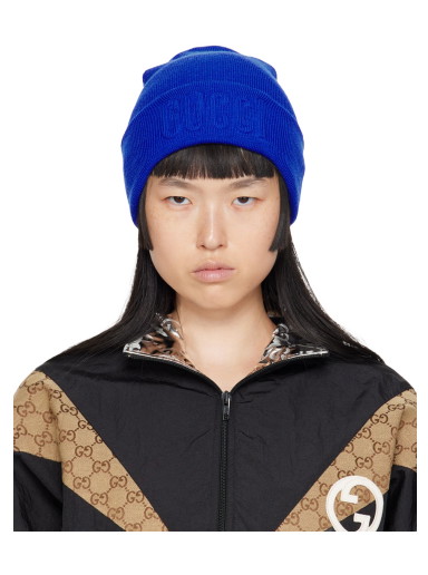 Beanie sapkák Gucci Embroidered Beanie Kék | 764541 4GAHF