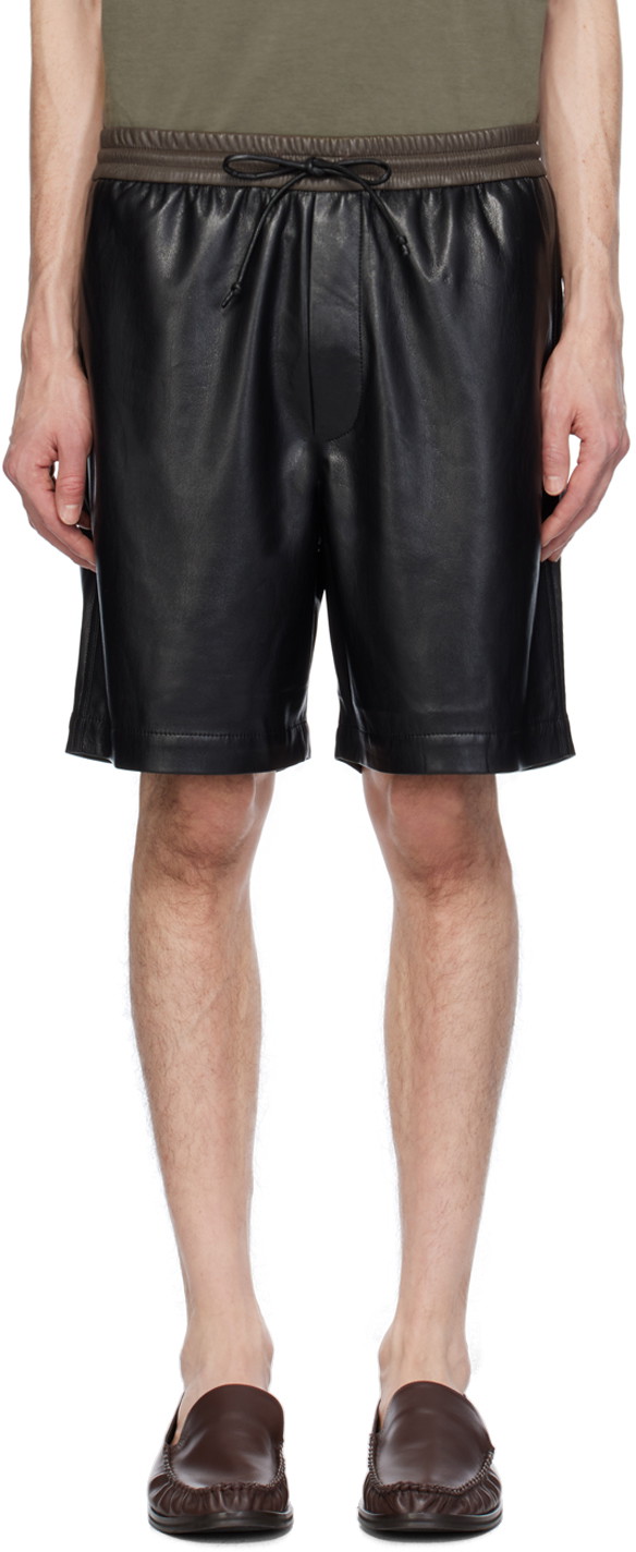 Rövidnadrág Nanushka Doxxi Vegan Leather Shorts Fekete | NM24RSST00478