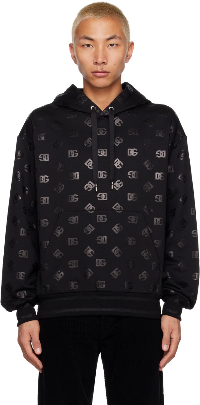 Sweatshirt Dolce & Gabbana Black 'DG' Hoodie Fekete | G9ZT1TFU7DU