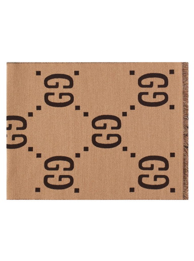 GG Jaquard Scarf Dark Brown