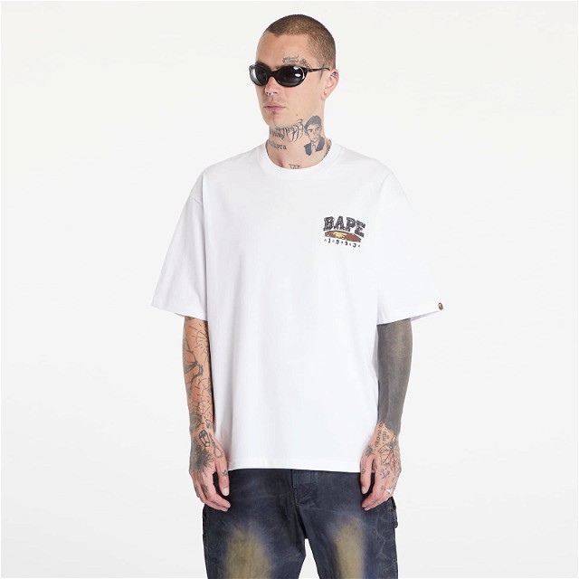 A BATHING APE Hand Draw Bape Relaxed Fit Short Sleeve Tee White