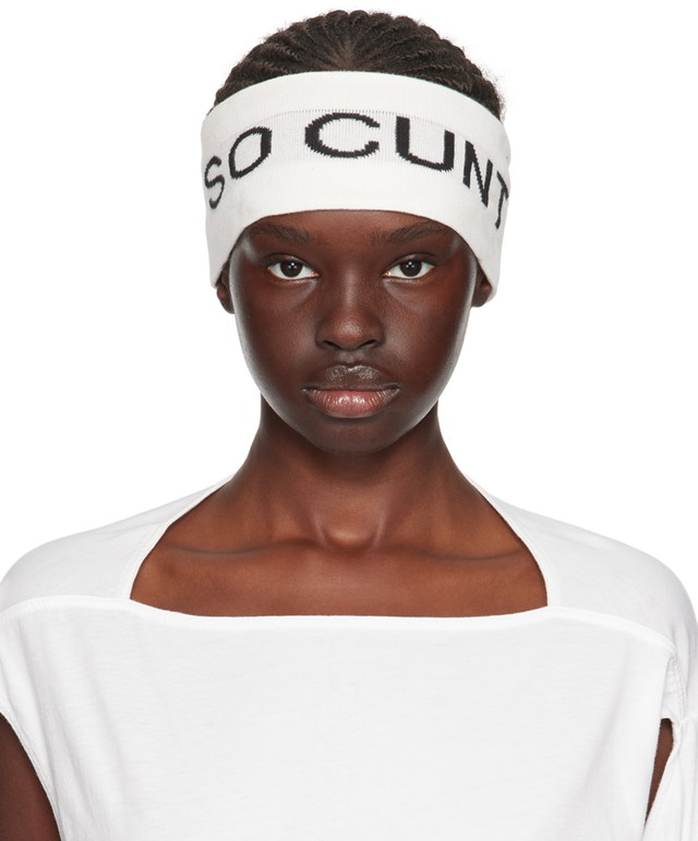 Flexstyle Rick Owens DRKSHDW  'So Cunt' Headband Fehér | DA02C5480 KP4