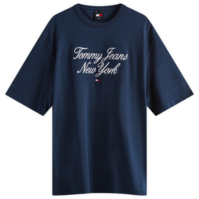 Póló Tommy Hilfiger Luxe Serif NY Fekete | DM0DM18579C1G