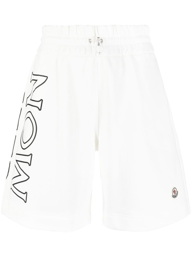 Rövidnadrág Moncler Logo Print Toggle Shorts Fehér | H2 093 8H00018 809KX 034