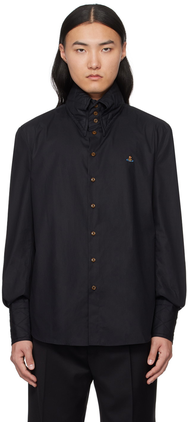 Ing Vivienne Westwood Big Collar Shirt Fekete | 3501001M-W009Q-BS