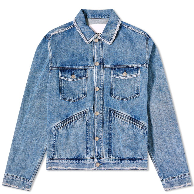 Dzsekik ISABEL MARANT Jango Back Logo Denim Jacket Kék | 24PVE0061HA-B1H11H-30BU