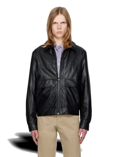 Dzsekik A.P.C. Bob Faux-Leather Jacket Fekete | PUABJ-H02900