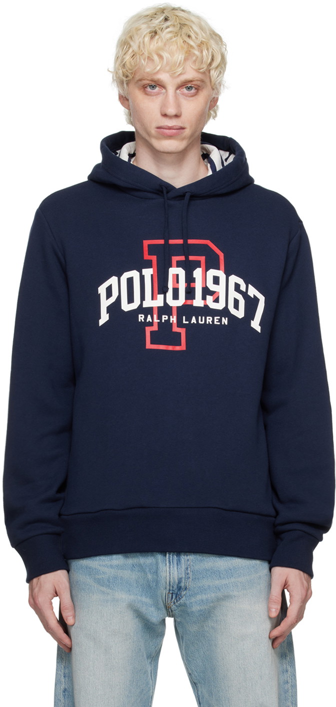 Sweatshirt Polo by Ralph Lauren Printed Hoodie Sötétkék | 710909575001, 0