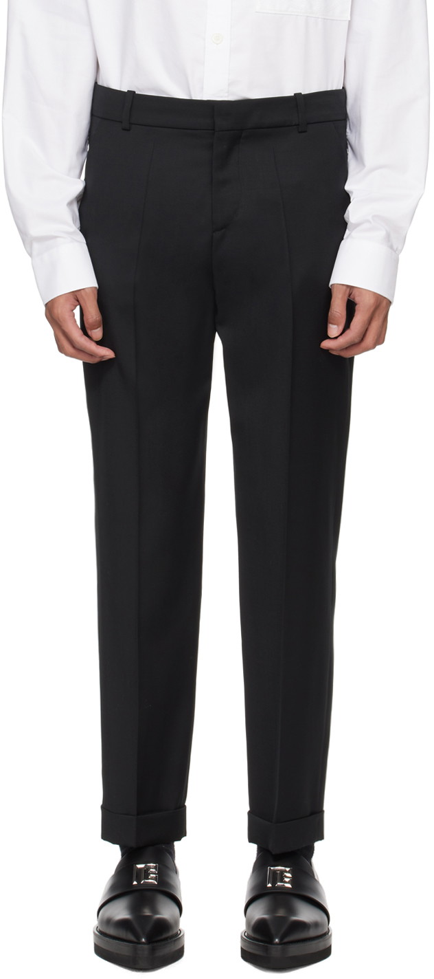 Nadrág Balmain Rolled Cuff Trousers Fekete | CH1PM030WB12