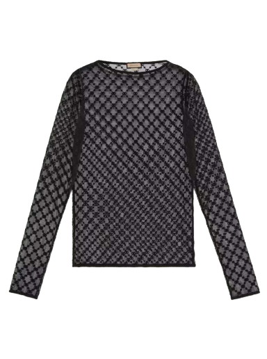 Pulóver Gucci GG Star Tulle Top Fekete | 692508 XUAEB 1000