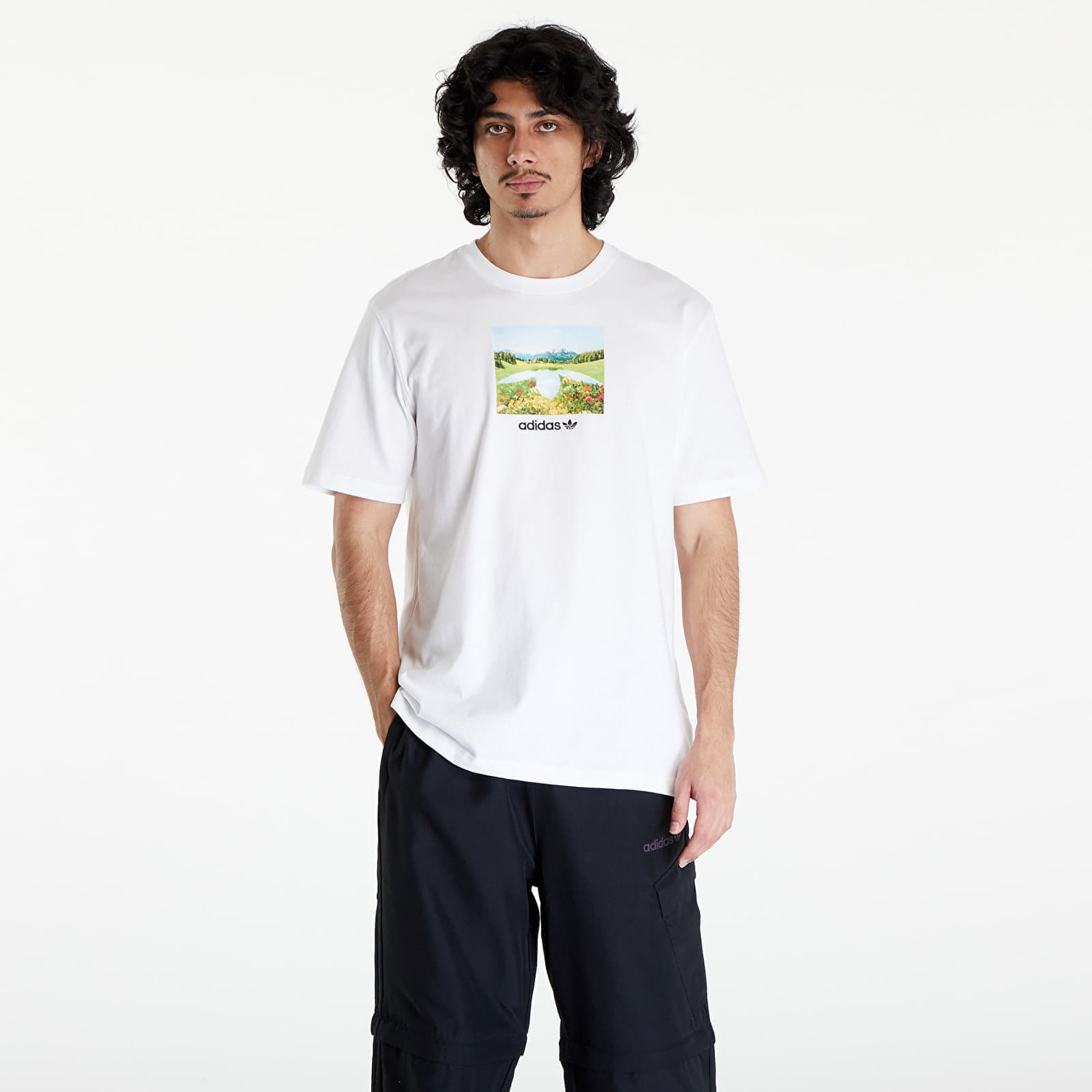 Póló adidas Originals Men's T-Shirt adidas Graphic Tee White Bézs | JF2858, 0