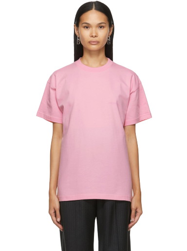 Póló Balenciaga Large Fit Logo T-Shirt Rózsaszín | 612965 TIVG5
