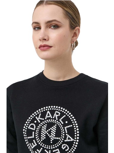 Sweatshirt KARL LAGERFELD Chest Logo Crewneck Fekete | 231W1805