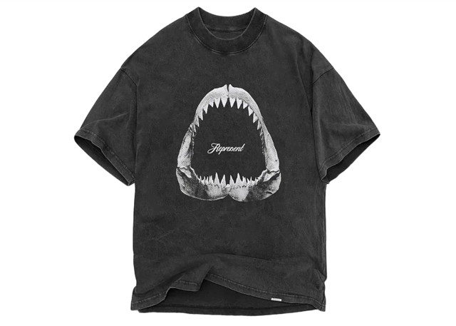 Póló Represent Clo Represent Shark Jaws T-shirt Vintage Grey Fekete | M05237