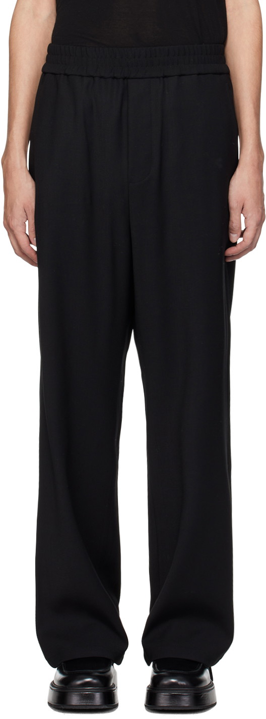 Nadrág AMI Elasticized Waist Trousers Fekete | HTR211.VI0007