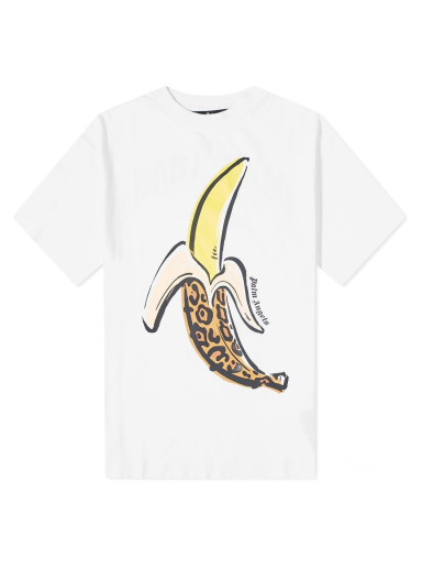 Póló Palm Angels Banana Tee Fehér | PMAA001F22JER0060118