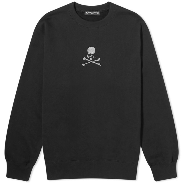 Sweatshirt Mastermind WORLD Loopwheel Logo Crew Sweat Fekete | MW24S12-SW035-BLK