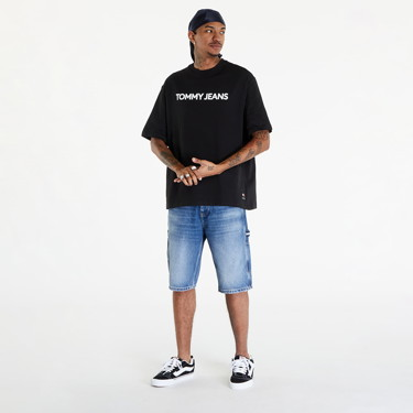 Póló Tommy Hilfiger Logo Oversized Fit T-Shirt Black Fekete | DM0DM18267 BDS, 2