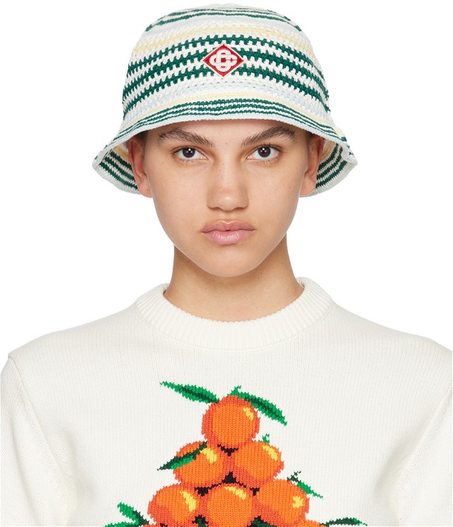 Kalapok Casablanca Monogram Crochet Bucket Hat Zöld | APS24-HAT-053-01