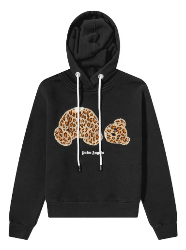 Sweatshirt Palm Angels Leopard Bear Hoodie Fekete | PWBB022S22FLE0011060