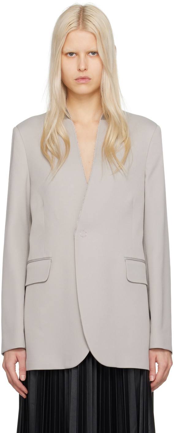 Kabátok Maison Margiela MM6 Y-Neck Blazer Szürke | S52BN0132 S47848