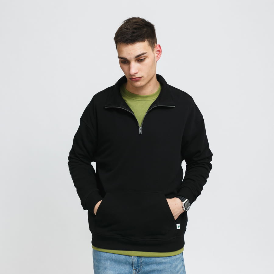 Sweatshirt Urban Classics Organic Basic Troyer Fekete | TB4148, 0