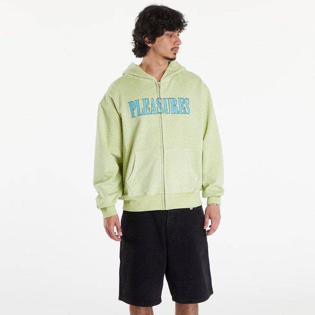 Sweatshirt Pleasures Onyx Zip Up Hoodie Faded Lime Zöld | P24SU011 LIME