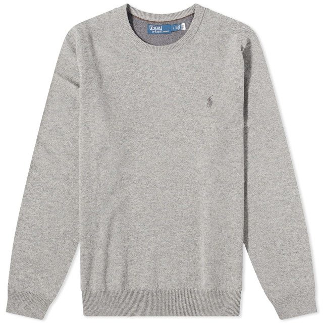 Sweatshirt Polo by Ralph Lauren Polo Ralph Lauren Men's Lambswool Crew Knit Fawn Grey Heather Szürke | 710876714007