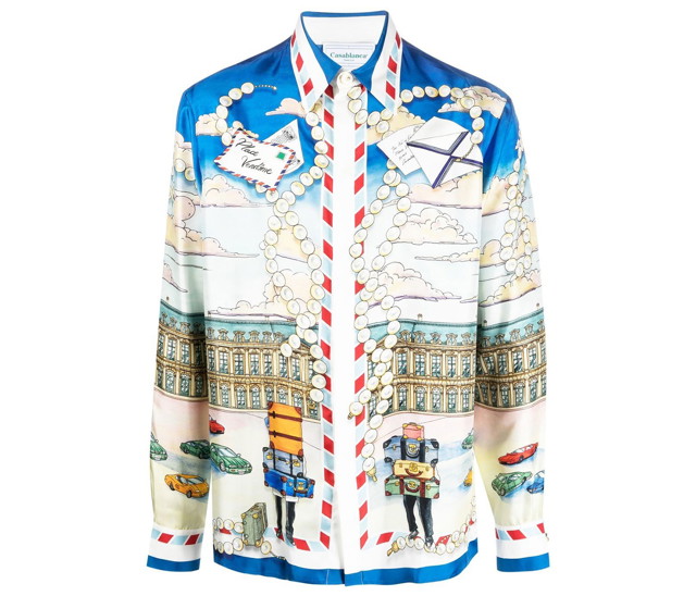 Ing Casablanca Graphic Print Silk Shirt Többszínű | MF22SH02106