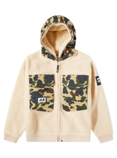 Dzsekik BAPE Big Pocket Relaxed Fit Boa Jacket Bézs | 001LJI801004M-BEI