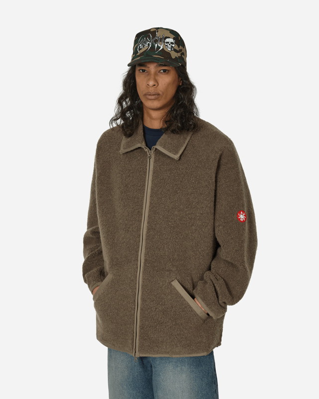 Dzsekik Cav Empt Wool Boa Fleece Zip Up Jacket Khaki Zöld | CES25CS22 KHKI