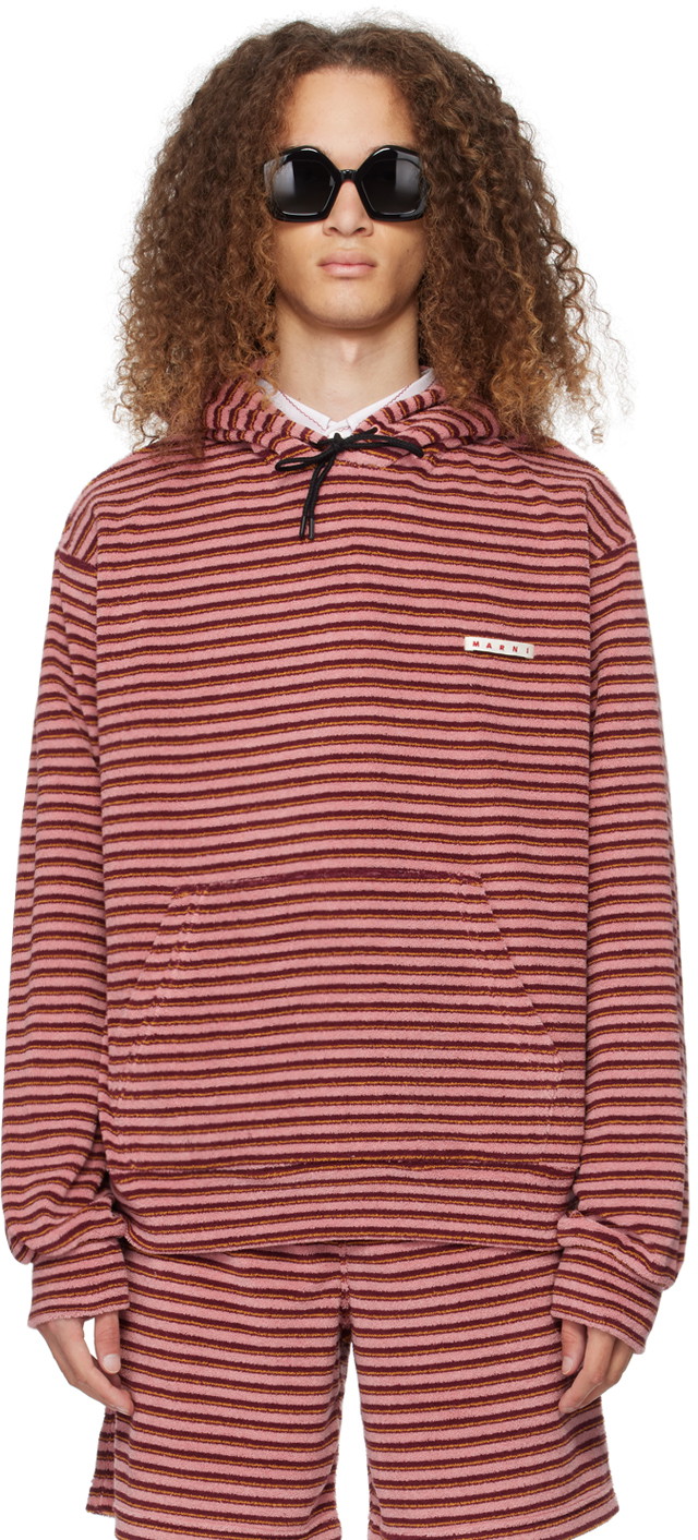 Sweatshirt Marni Striped Hoodie Rózsaszín | FUMU0073X1 UTC321