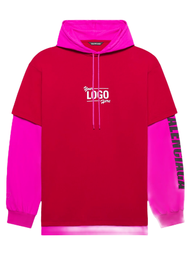 Sweatshirt Balenciaga Your Logo Here Hooded T-Shirt Rózsaszín | 657037 TKV82 6295