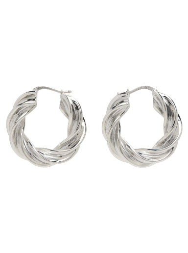 Fülbevaló Bottega Veneta Pillar Twisted Hoop Earrings Szürke | 731970 V5070