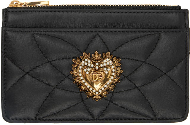 Pénztárca Dolce & Gabbana Black Medium Devotion Card Holder Fekete | BI1261AV967