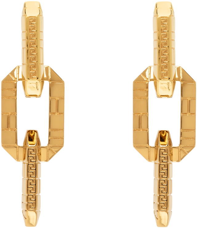 Fülbevaló Versace Greca Quilting Drop Earrings "Gold" Fémes | 1014266_1A00620_3J000