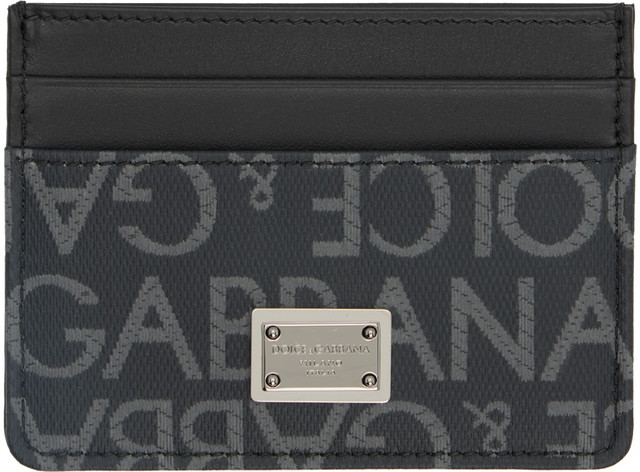 Pénztárca Dolce & Gabbana Black Jacquard Card Holder Fekete | BP0330AJ705