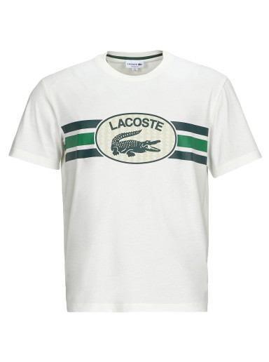 Póló Lacoste Monogram Print Regular Fit Cotton T-shirt Fehér | TH1415-70V