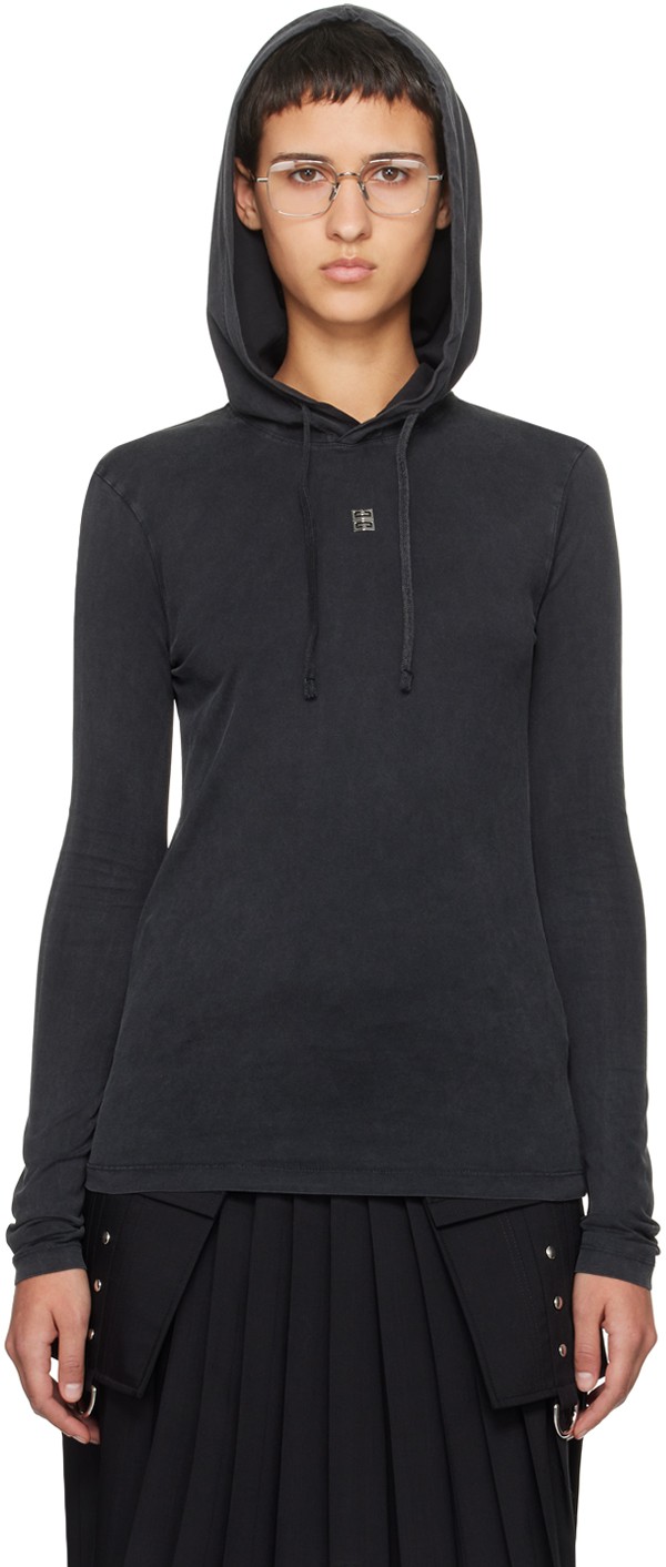 Sweatshirt Givenchy Faded Hoodie Fekete | BW70DV3YKB011, 0