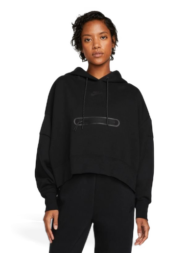 Sweatshirt Nike Sportswear Tech Fleece Over-Oversized Crop Pullover Hoodie Fekete | DR4973-010