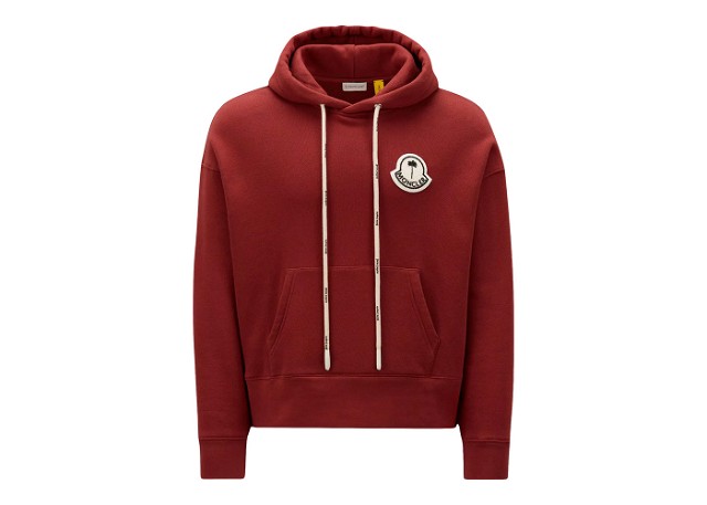 Sweatshirt Moncler x Palm Angels Logo Hoodie Burgundia | H209L8G00007M2513470