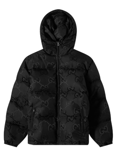 Puff dzsekik Gucci GG Jaquard Down Jacket Fekete | 698710-Z8A2S-1000