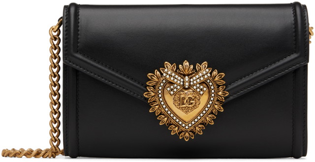 Kézitáskák Dolce & Gabbana Black Mini Devotion Bag Fekete | BI2931 AV893