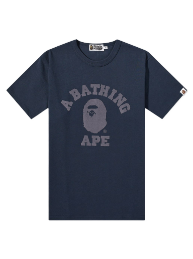 Póló BAPE A Bathing Ape College Heavy Weight Tee Sötétkék | 001CSI801001M-NVY