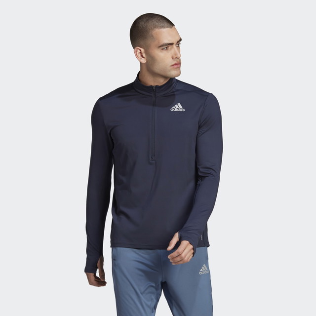 Póló adidas Performance adidas Own The Run 1/2 Zip Long Sleeve Sötétkék | HL5998