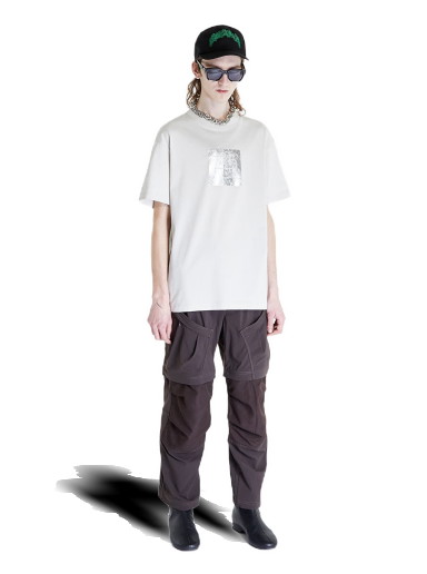 Póló A-COLD-WALL* Foil Grid T-Shirt Fehér | ACWMTS110 Bone