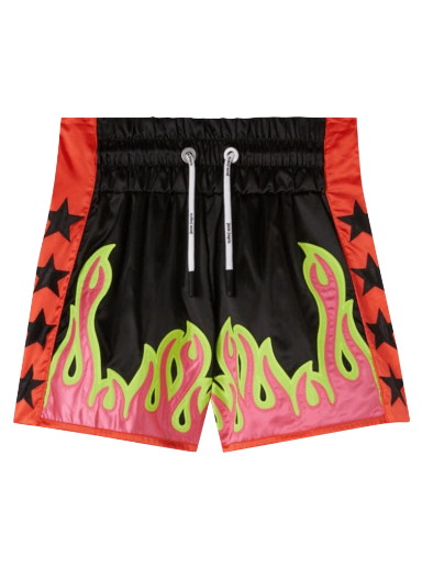 Rövidnadrág Palm Angels Burning Fighter Short Fekete | PMCB028F22FAB0011032