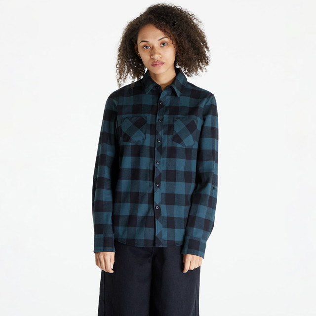 Ing Urban Classics Ladies Turnup Checked Flanell Shirt Green Zöld | TB1280-04018