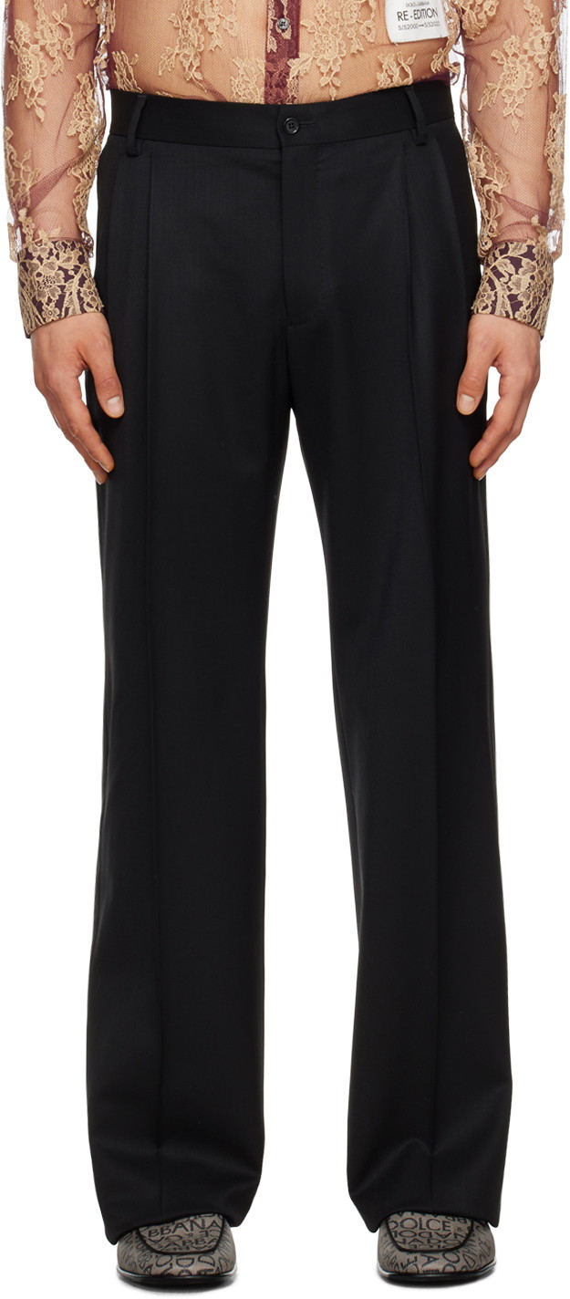 Black Straight-Leg Trousers